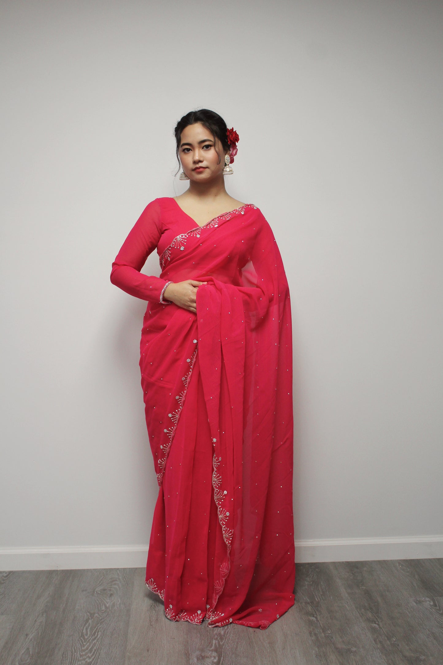 Ready to wear Saree set with Peticoat.