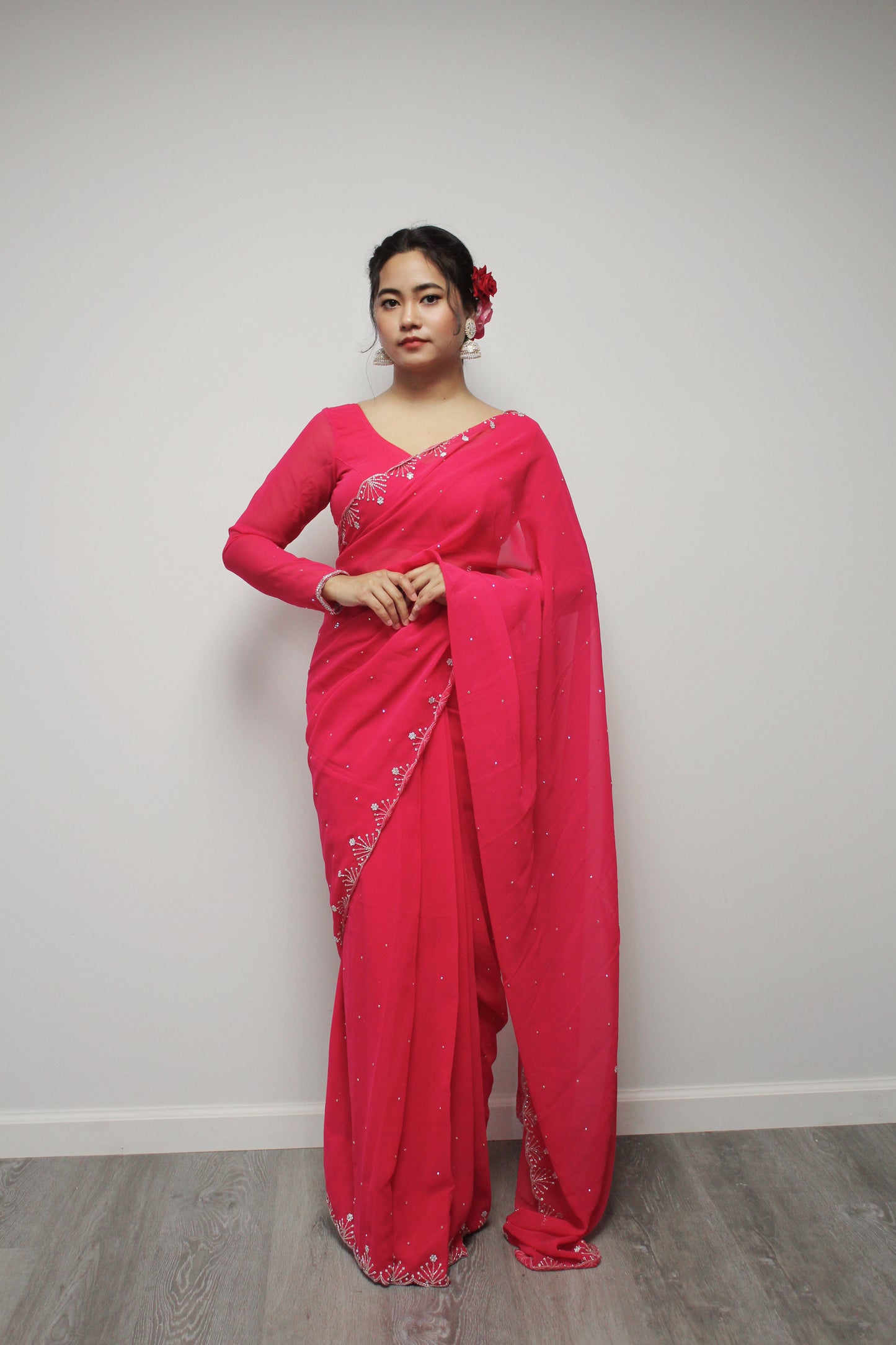 Ready to wear Saree set with Peticoat.