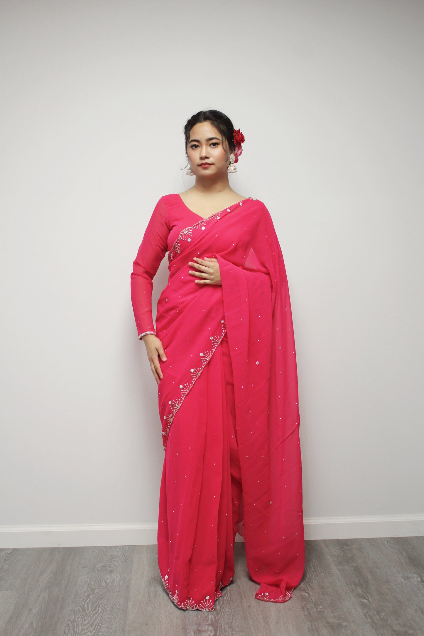 Ready to wear Saree set with Peticoat.