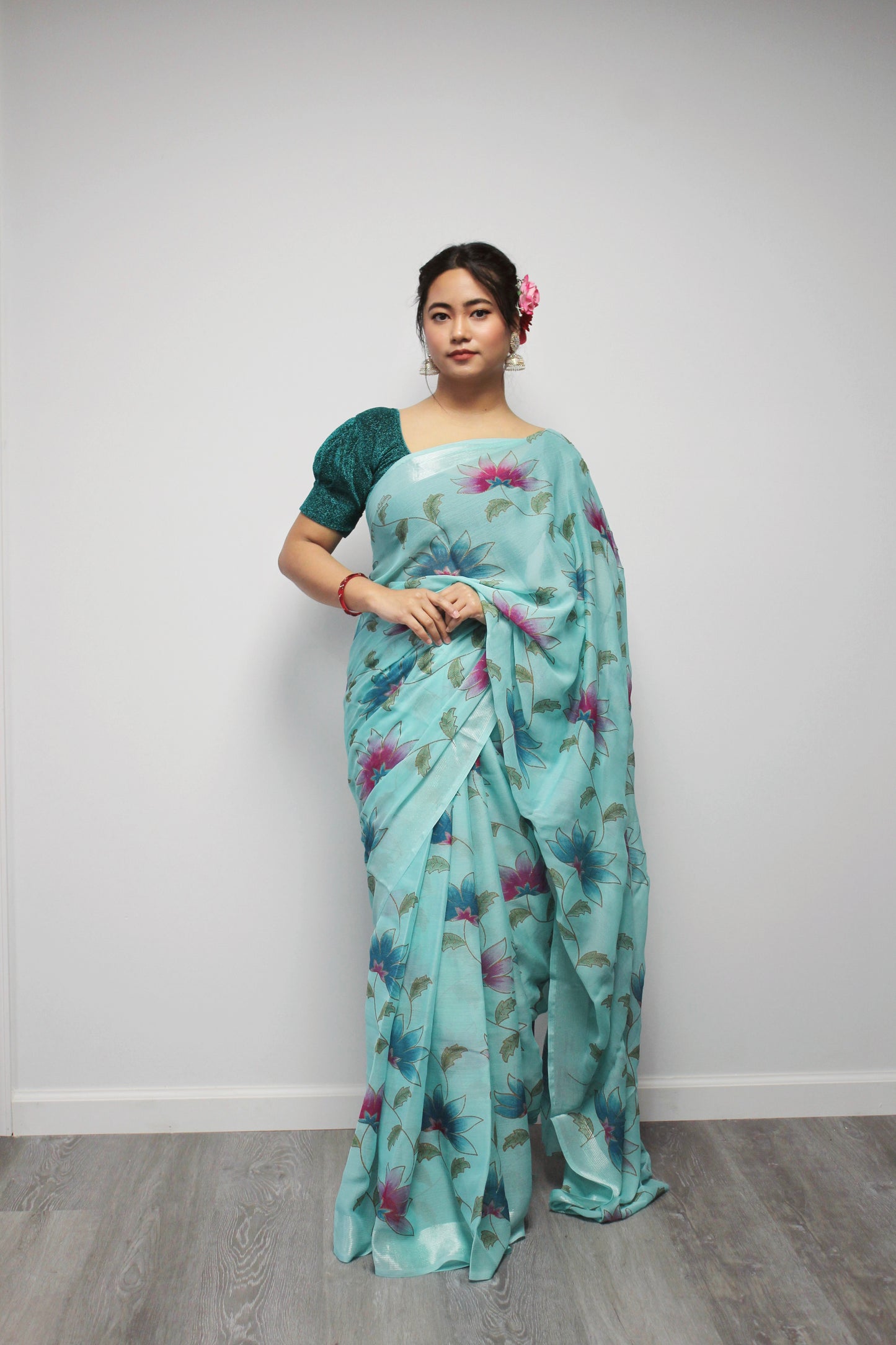 Floral Saree only.