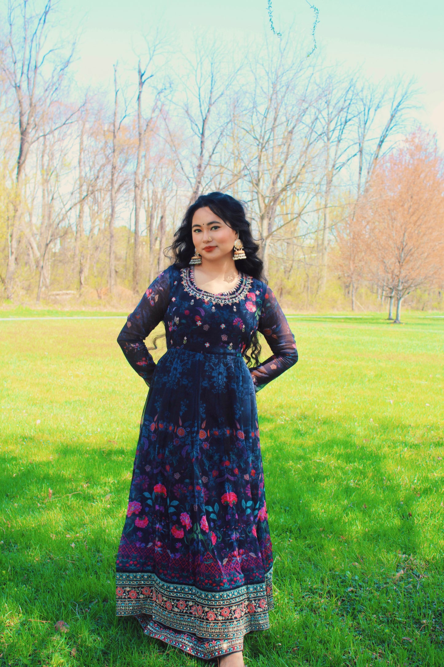 Umbrella Anarkali wide palazzo pant and dupatta.