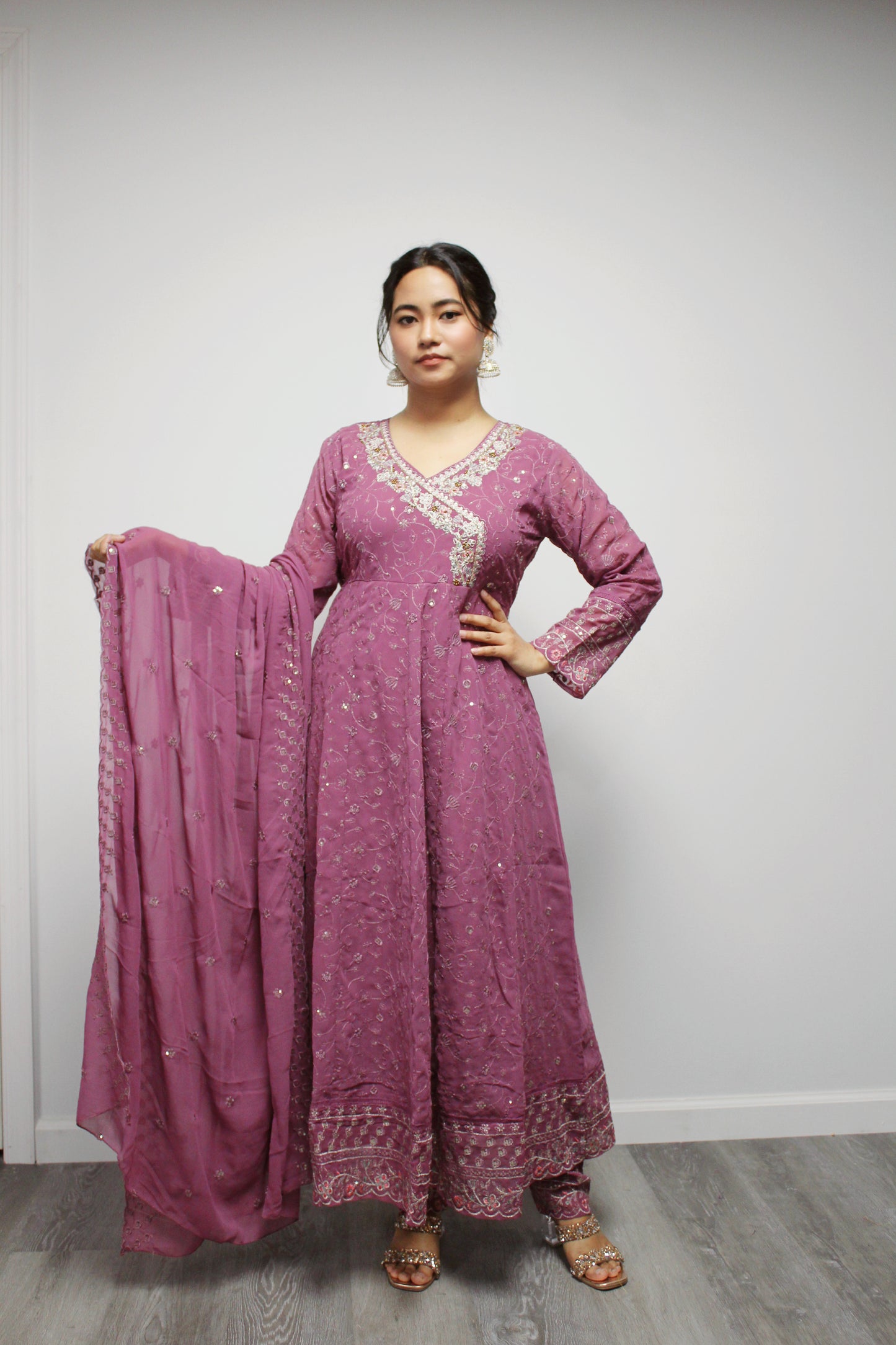 Yellow Umbrella Kurta Set with dupatta.