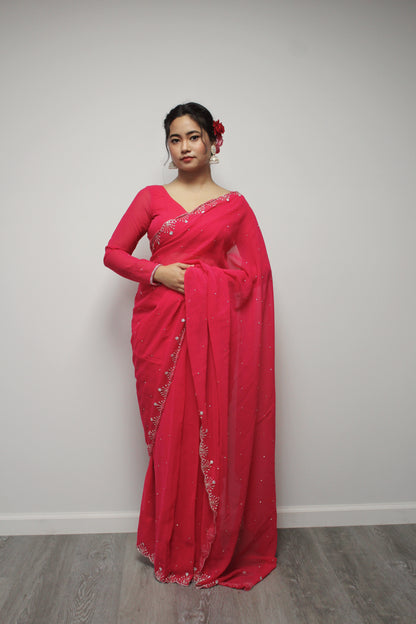 Ready to wear Saree set with Peticoat.