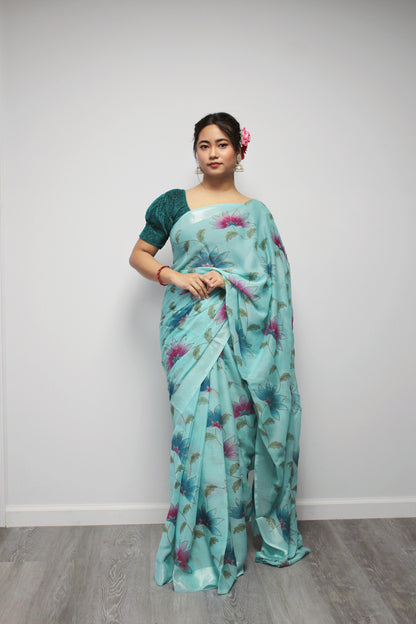 Floral Saree only.