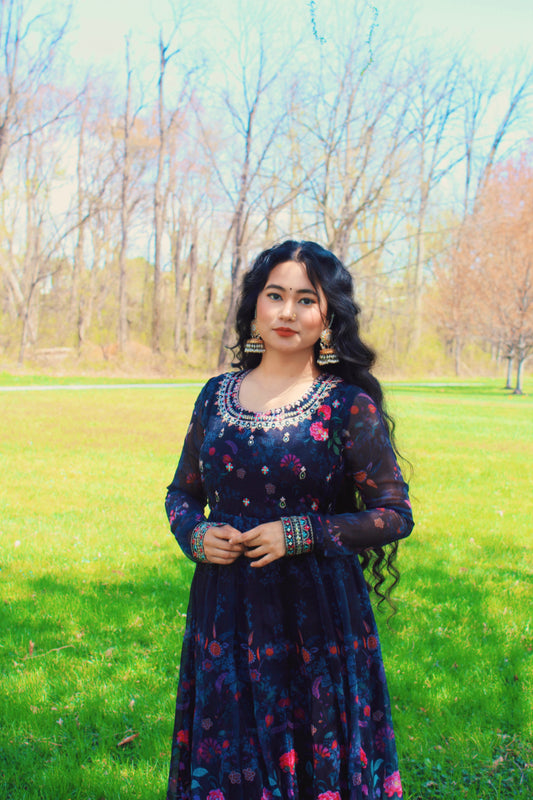 Umbrella Anarkali wide palazzo pant and dupatta.